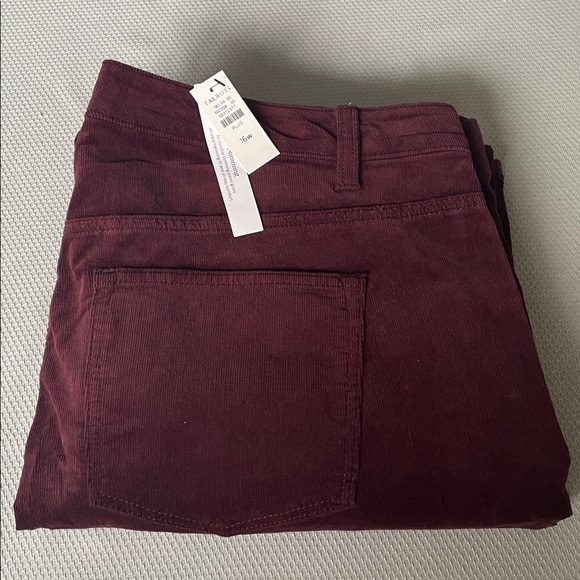 Talbots Pants - New Talbots Burgundy Straight Leg Curvy Slimming Corduroy Pants Size 16W